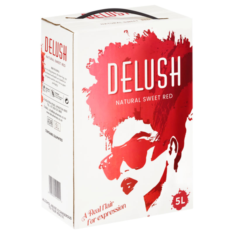 Delush Natural Sweet Red Wine 5 Litres