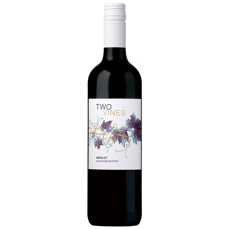 Two Vines Merlot Wine 750ml 13.5% ABV USA